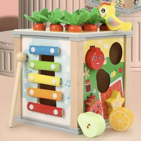 Kostka edukacyjna drewniana- sorter Kruzzel 22566 Kostka edukacyjna drewniana- sorter Kruzzel 22566