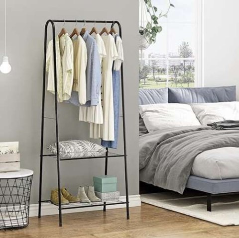 Wieszak na ubrania - stojak z półką na buty 22258 Wieszak na ubrania - stojak z półką na buty 22258