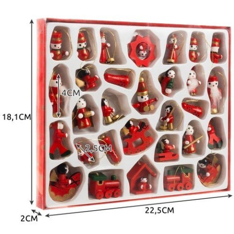 ZAWIESZKI DREWNIANE / BOMBKI NA CHOINKĘ 30 szt ZAWIESZKI DREWNIANE / BOMBKI NA CHOINKĘ 30 szt