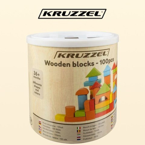 Klocki drewniane- 100szt. Kruzzel 22666 Klocki drewniane- 100szt. Kruzzel 22666