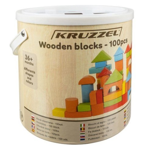 Klocki drewniane- 100szt. Kruzzel 22666 Klocki drewniane- 100szt. Kruzzel 22666