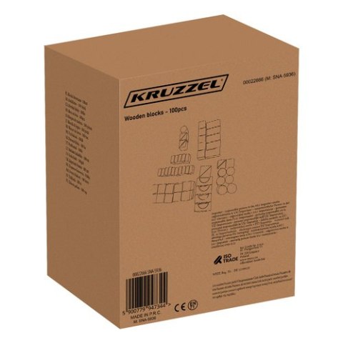 Klocki drewniane- 100szt. Kruzzel 22666 Klocki drewniane- 100szt. Kruzzel 22666