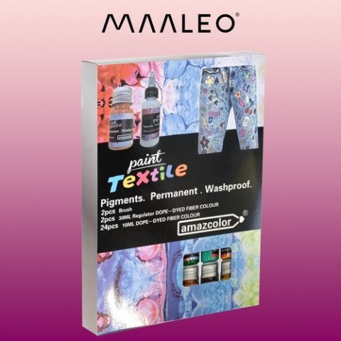 Farby do tkanin- 24szt. 300ml Maaleo 22948 Farby do tkanin- 24szt. 300ml Maaleo 22948