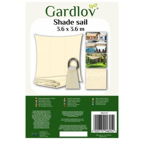 Żagiel przeciwsłoneczny 3.6x3.6m Gardlov 23165 Żagiel przeciwsłoneczny 3.6x3.6m Gardlov 23165