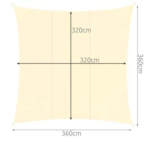 Żagiel przeciwsłoneczny 3.6x3.6m Gardlov 23165 Żagiel przeciwsłoneczny 3.6x3.6m Gardlov 23165