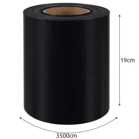 Taśma ogrodzeniowa 19cmx35m 450g/m2 czarna 23698 Taśma ogrodzeniowa 19cmx35m 450g/m2 czarna 23698