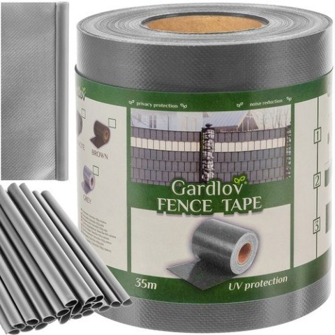 Taśma ogrodzeniowa 19cmx35m 630g/m2 szara 23704 Taśma ogrodzeniowa 19cmx35m 630g/m2 szara 23704