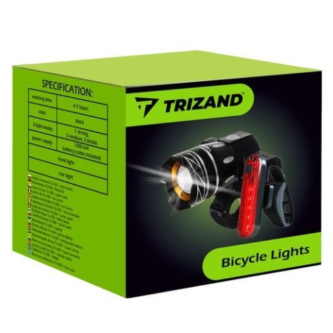 Lampka rowerowa T6 USB + tylne światło 23681 Lampka rowerowa T6 USB + tylne światło 23681