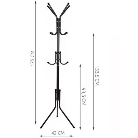 Wieszak stojący 170cm - czarny Ruhhy 23815 Wieszak stojący 170cm - czarny Ruhhy 23815