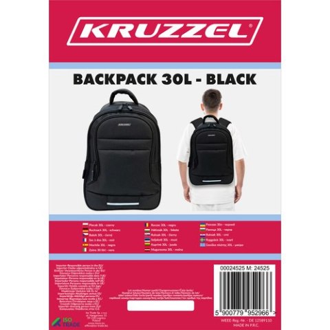Plecak 30L - czarny Kruzzel 24525 Plecak 30L - czarny Kruzzel 24525