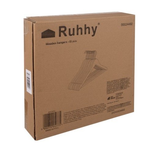 Wieszak na ubrania 10szt. - drewniany Ruhhy 24492 Wieszak na ubrania 10szt. - drewniany Ruhhy 24492