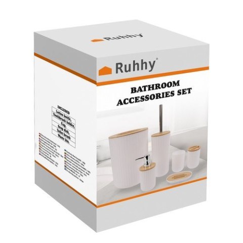 Zestaw akcesoriów łazienkowych - biały Ruhhy 24635 Zestaw akcesoriów łazienkowych - biały Ruhhy 24635