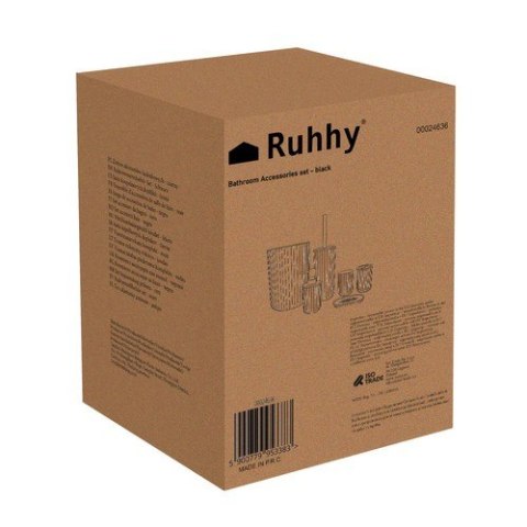 Zestaw akcesoriów łazienkowych - czarny Ruhhy24636 Zestaw akcesoriów łazienkowych - czarny Ruhhy24636