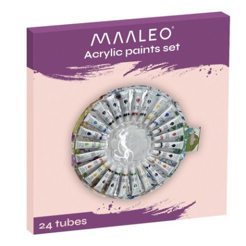 Farby akrylowe 12ml - zestaw 24 szt. Maaleo 24725 Farby akrylowe 12ml - zestaw 24 szt. Maaleo 24725