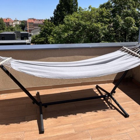 Hamak ogrodowy 200x150cm Gardlov ze stelażem 25466 Hamak ogrodowy 200x150cm Gardlov ze stelażem 25466