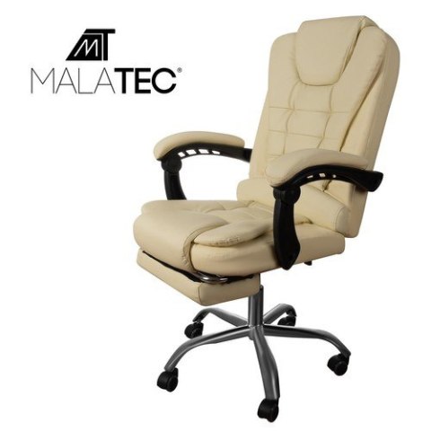 Fotel biurowy z podnóżkiem- beżowy Malatec 23287 Fotel biurowy z podnóżkiem- beżowy Malatec 23287