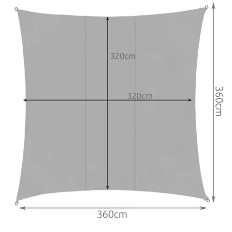 Żagiel przeciwsłoneczny 3.6x3.6m Gardlov 23164 Żagiel przeciwsłoneczny 3.6x3.6m Gardlov 23164