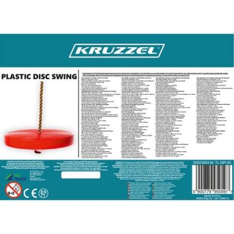 Huśtawka ogrodowa okrągła plastikowa 23554 Huśtawka ogrodowa okrągła plastikowa 23554