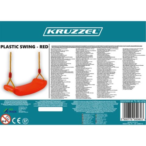 Huśtawka plastikowa - czerwona 23555 Huśtawka plastikowa - czerwona 23555