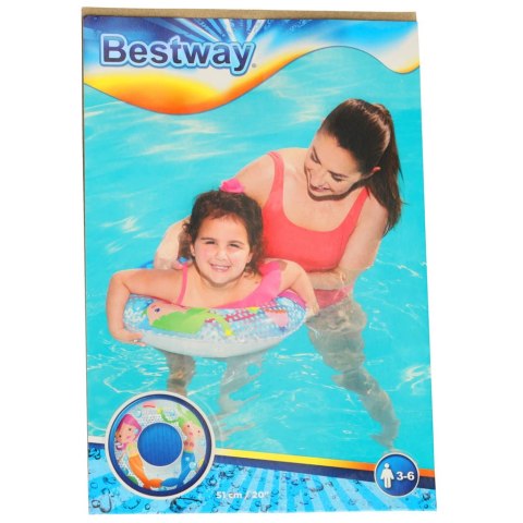 Kółko do pływania koło dmuchane kółko plażowe syrenki 60 kg BESTWAY 36113 51 cm Kółko do pływania koło dmuchane kółko plażowe syrenki 60 kg BESTWAY 36113 51 cm