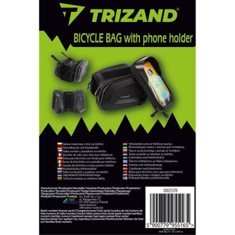 Sakwa rowerowa z etui na telefon Trizand 25378 Sakwa rowerowa z etui na telefon Trizand 25378