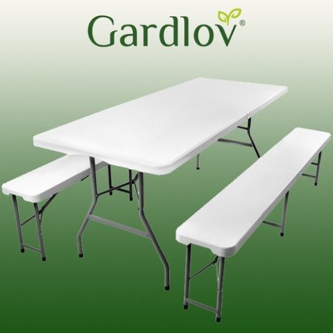 Stół ogrodowy składany 180cm + 2 ławki Stół ogrodowy składany 180cm + 2 ławki
