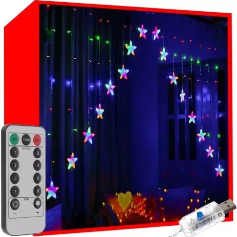 Kurtyna świetlna 136LED USB- multicolor KŚ19772 Kurtyna świetlna 136LED USB- multicolor KŚ19772