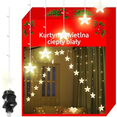 Kurtyna świetlna 136LED - ciepły biały 31V KŚ11337 Kurtyna świetlna 136LED - ciepły biały 31V KŚ11337