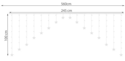 Kurtyna świetlna 136LED - ciepły biały 31V KŚ11337 Kurtyna świetlna 136LED - ciepły biały 31V KŚ11337